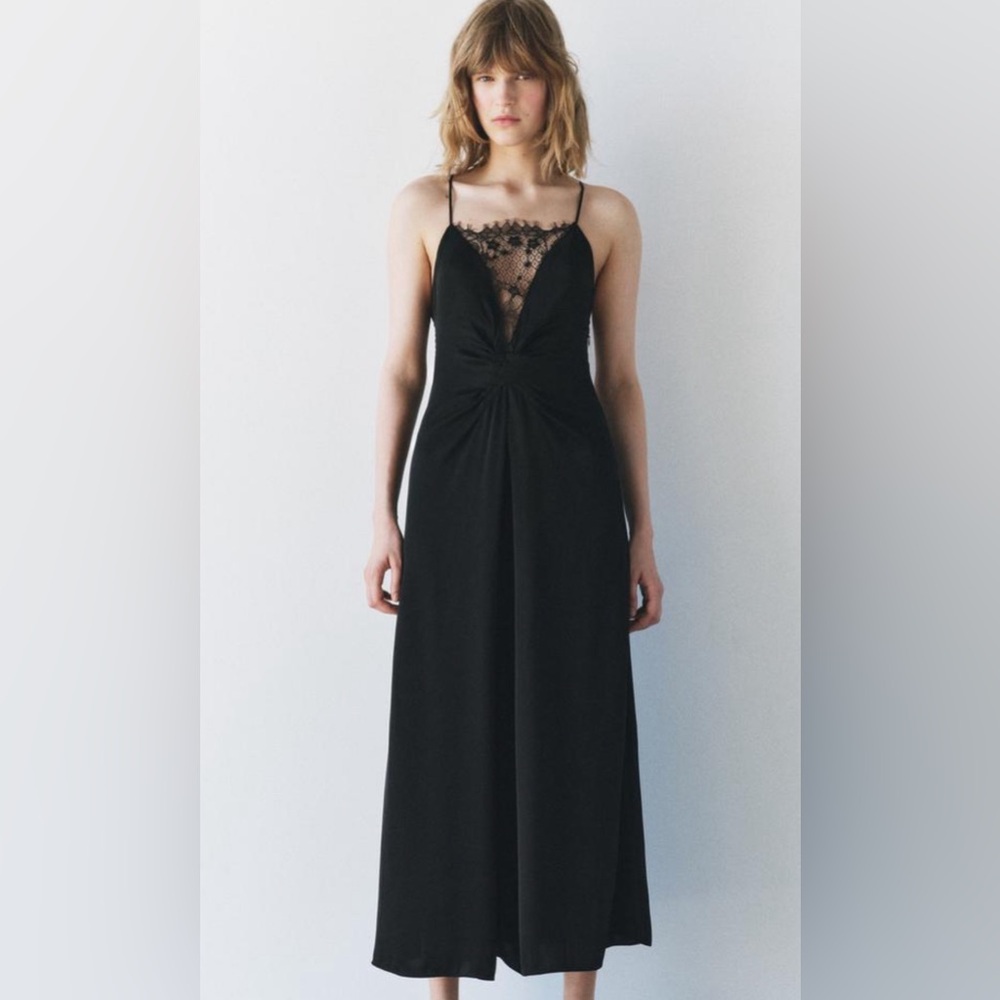 Zara Lace inset slip dress NWT